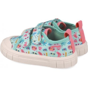 Deportiva respetuosa para chica 252383 Lona Estampado TURQUESA_A539