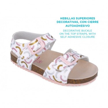 Sandalia para chica Garvalin 252466 Bios Estampada BLANCO_B050