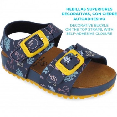 Sandalias para chico Garvalin 252470 Estampado Boy AZUL_MARINO_A089