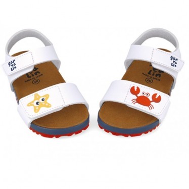 Sandalia para chico Garvalin 252471 Twin Cangrejo y estrella BLANCO_B050