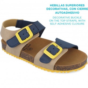 Sandalias para chico Garvalin 252474 Bios Basic BEIGE_AZUL_B827