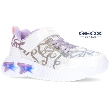 Sneakers con luz GEOX Assister J55E9A WHITE_MULTICOLOR