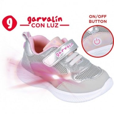 Deportivas para chica Garvalín 252801 Luces PLATA_B198