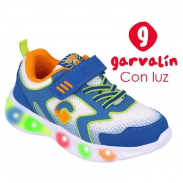 Deportivas con luz para chico Garvalin 252828 Halo luces BLANCO_ROYAL_B825