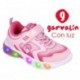 Deportiva con luz para chica Garvalin 252828 Halo ROSA_C032