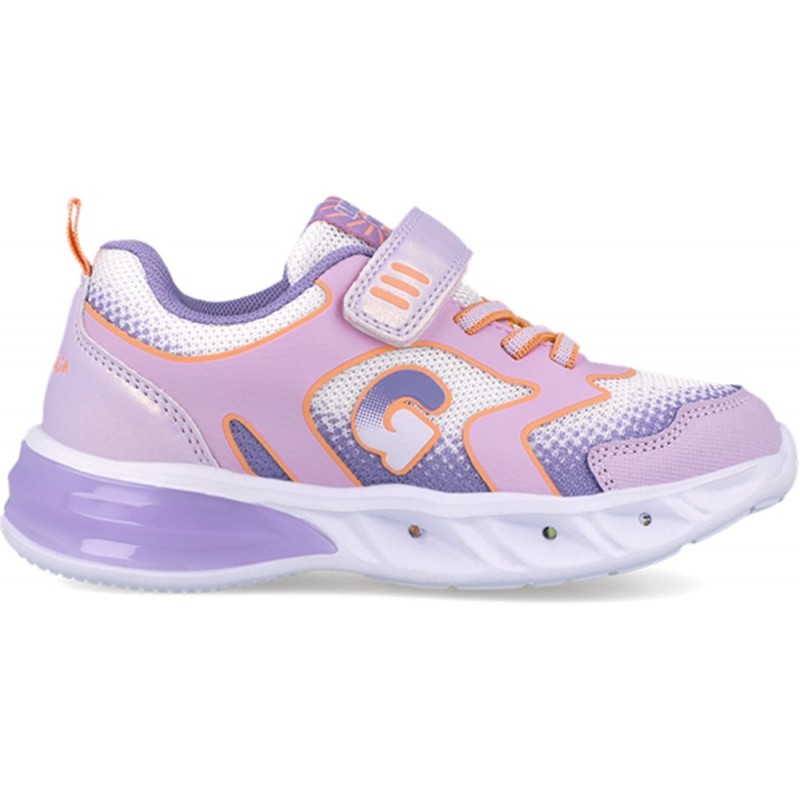 Deportiva con luz para chica Garvalin 252828 Halo BLANCO_LILA_D661
