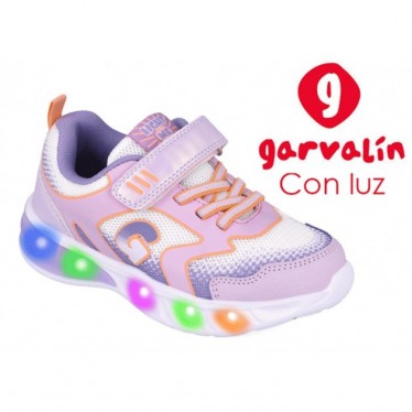 Deportiva con luz para chica Garvalin 252828 Halo BLANCO_LILA_D661