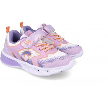 Deportiva con luz para chica Garvalin 252828 Halo BLANCO_LILA_D661
