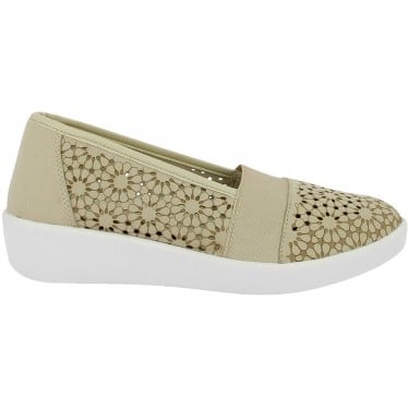 Mocasines para mujer Doctor Cutillas 38474 Troquelado Flores PLATINO
