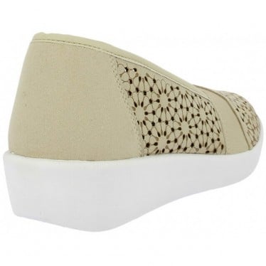 Mocasines para mujer Doctor Cutillas 38474 Troquelado Flores PLATINO