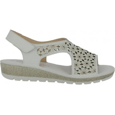Sandalias para mujer Doctor Cutillas 35334 Picado Floral BLANCO