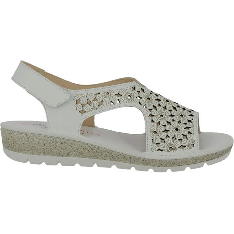 Sandalias para mujer Doctor Cutillas 35334 Picado Floral BLANCO