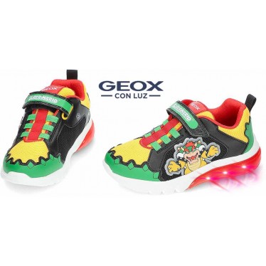 Deportivas con luz para niño GEOX Ciberdron Bowser J55LBE GREEN_RED