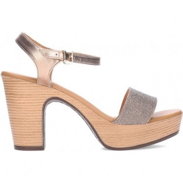 Sandalias con tacón PEDRO MIRALLES Estella 15425 ORO_ROSA