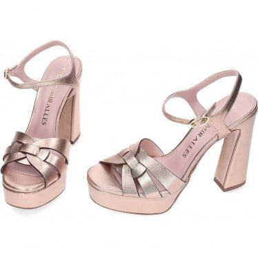 Sandalias con tacón alto PEDRO MIRALLES 17307 ORO_ROSA