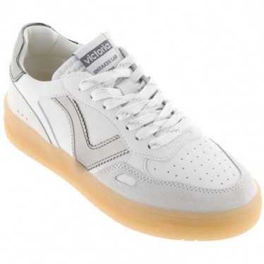 Deportiva para mujer Victoria 1257130 Seul efecto piel ACERO