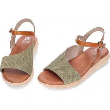 Sandalias para mujer FLUCHOS Gandia D9464 KAKI_CUERO