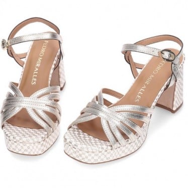 Sandalias de tacón PEDRO MIRALLES 17184 PLATINO