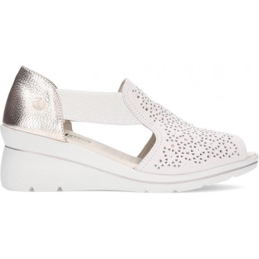 Sandalia de piel 24 HRS Relax 26453 CREMA
