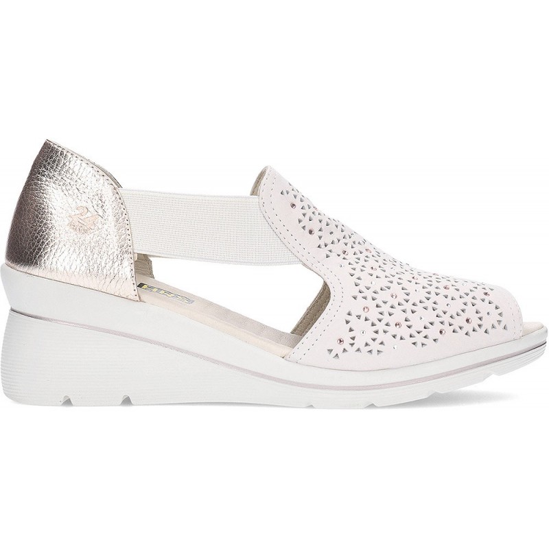 Sandalia de piel 24 HRS Relax 26453 CREMA