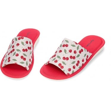 Pantufla para mujer GARZON Cerezas P400 ROJO