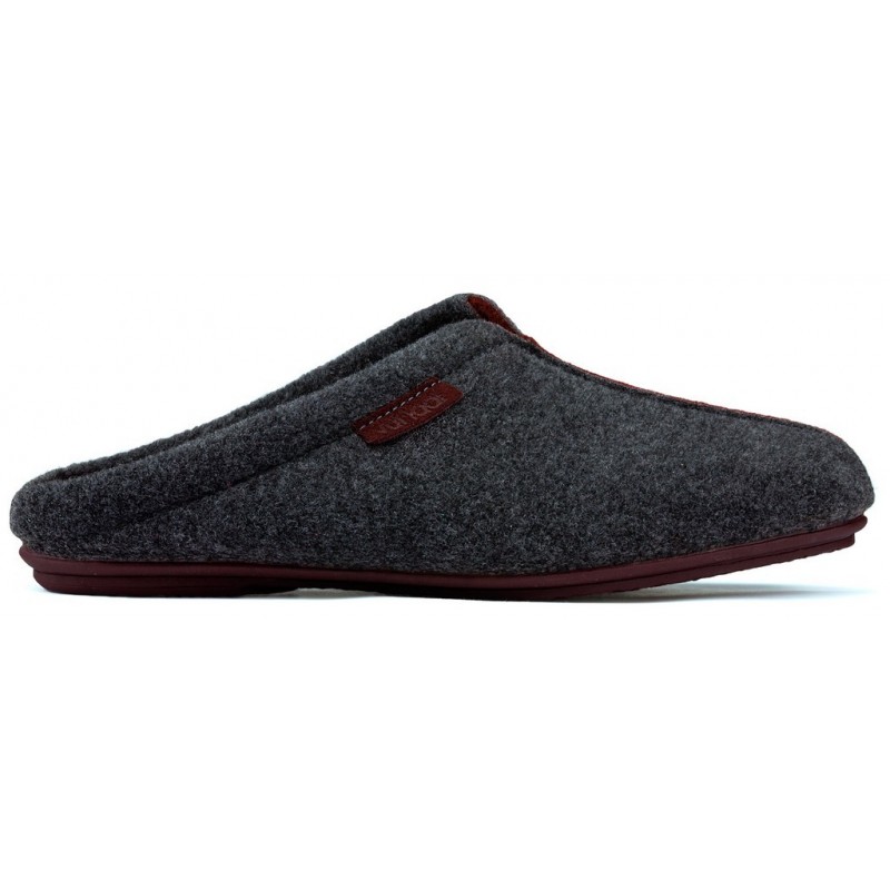 ZAPATILLAS DE CASA VULLADI COMODO GRIS_BURDEOS