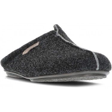 ZAPATILLAS DE CASA VULLADI COMODO NEGRO_CENIZA