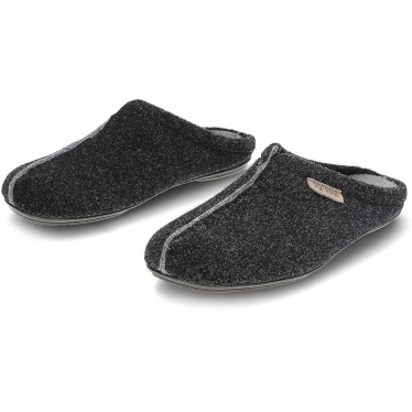 ZAPATILLAS DE CASA VULLADI COMODO NEGRO_CENIZA