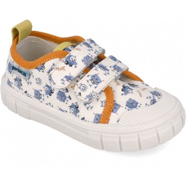 Deportiva respetuosa para chico Garvalin 252382 Lona Estampado BLANCO_A050