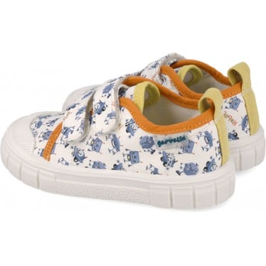 Deportiva respetuosa para chico Garvalin 252382 Lona Estampado BLANCO_A050