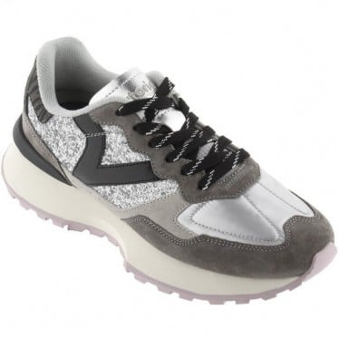Deportivas Victoria 8807103 Rush Metal Glitter PLATA