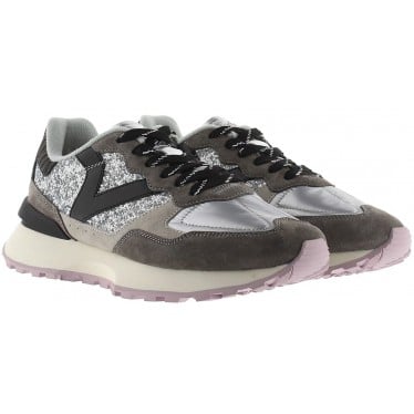Deportivas Victoria 8807103 Rush Metal Glitter PLATA