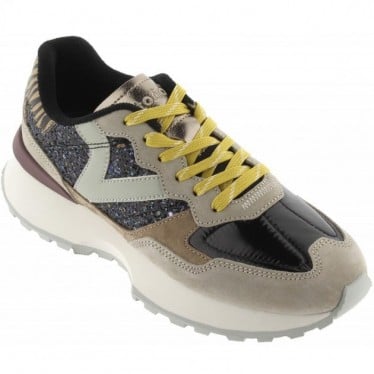 Deportivas Victoria 8807103 Rush Metal Glitter NEGRO