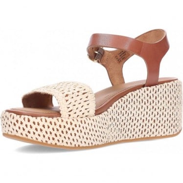 Sandalias con cuña FITFLOP Plattforms Woven Wedge JG1 TAN_IVORY