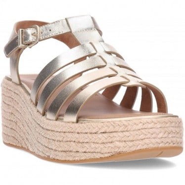 Sandalias para mujer FITFLOP Platfforms Espadrille JF5 PLATINO