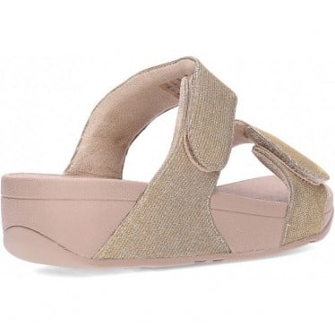 Sandalias FitFlop FZ9 Lulu Adjustable Shimmerlux Slides LATTE_BEIGE