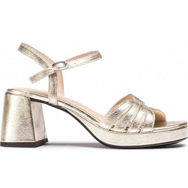 Sandalias con tacón WONDERS Danna G-6810 PLATINO