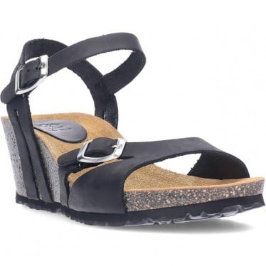 Sandalia con cuña INTERBIOS 5612 NEGRO