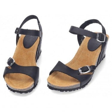 Sandalia con cuña INTERBIOS 5612 NEGRO