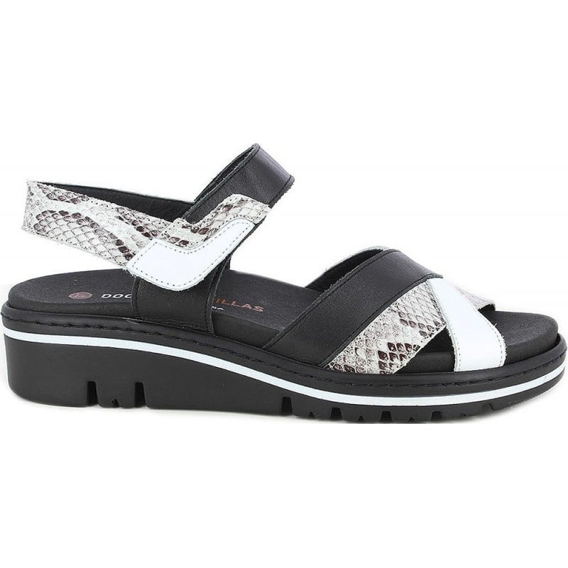Sandalias de mujer Doctor Cutillas 36133 Cruzadas NEGRO_BLANCO