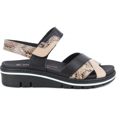 Sandalias de mujer Doctor Cutillas 36133 Cruzadas NEGRO_NUDE