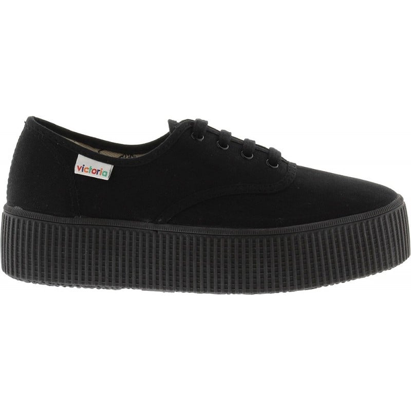 Deportiva para mujer Victoria 1116101 Inglesa Doble Lona NEGRO