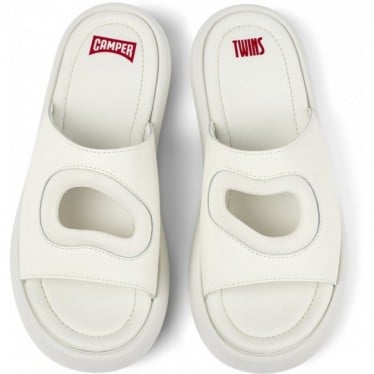 Chanclas de piel CAMPER Twins K100939 BLANCO_003