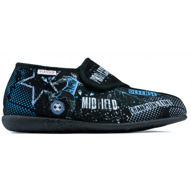 ZAPATILLAS DE CASA VULLADI FOOTBALL  NEGRO