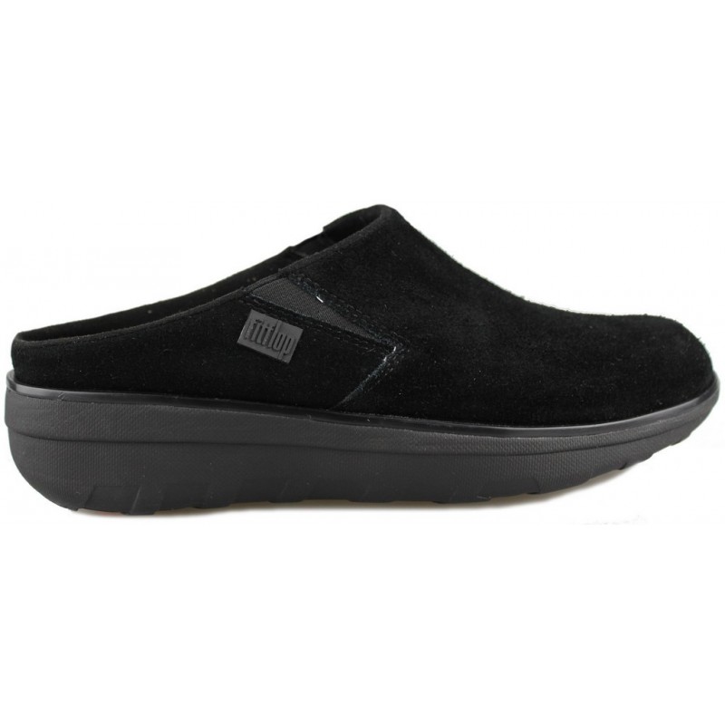FITFLOP LOAFF SUEDE CLOGS  NEGRO
