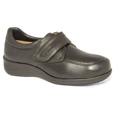 ZAPATOS CALZAMEDI STRETCH PIEL VELCRO W  NEGRO