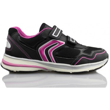 GEOX J TOP FLY BLACK FUCHSIA NIÑA DEPORTIVA  NEGRO