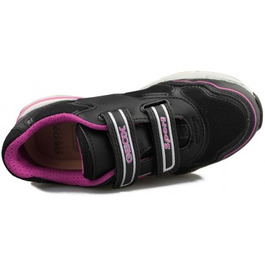 GEOX J TOP FLY BLACK FUCHSIA NIÑA DEPORTIVA  NEGRO
